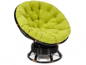 Кресло-качалка Papasan w 23/01 B с подушкой Antique brown, флок Олива в Кушве - kushva.магазин96.com | фото