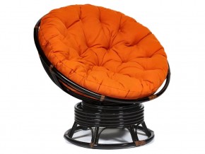 Кресло-качалка Papasan w 23/01 B с подушкой Antique brown, ткань Оранжевый в Кушве - kushva.магазин96.com | фото