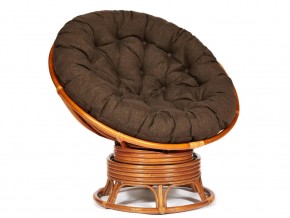 Кресло-качалка Papasan w 23/01 B с подушкой Cognac, ткань Коричневый в Кушве - kushva.магазин96.com | фото