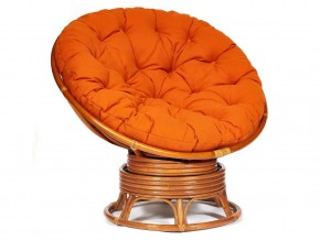 Кресло-качалка Papasan w 23/01 B с подушкой Cognac, ткань Оранжевый в Кушве - kushva.магазин96.com | фото