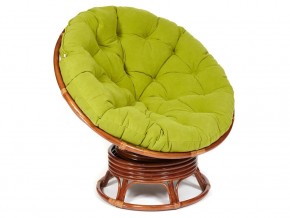 Кресло-качалка Papasan w 23/01 B с подушкой Pecan, флок Олива в Кушве - kushva.магазин96.com | фото