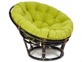 Кресло Papasan 23/01 W с подушкой Antique brown, флок Олива в Кушве - kushva.магазин96.com | фото