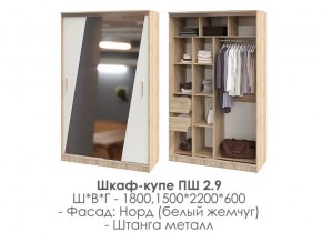 шкаф-купе ПШ-2.9 1500 Норд Белый жемчуг 1500 в Кушве - kushva.магазин96.com | фото