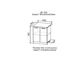 Шкаф нижний ДС600 с полкой (2 дв) в Кушве - kushva.магазин96.com | фото