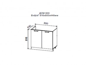 Шкаф нижний ДСМ800 под мойку в Кушве - kushva.магазин96.com | фото